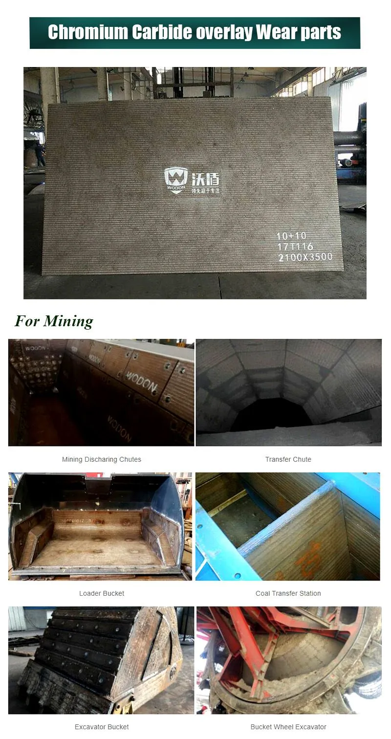 chromium carbide bimetal steel plate mud bucket excavator wear liners