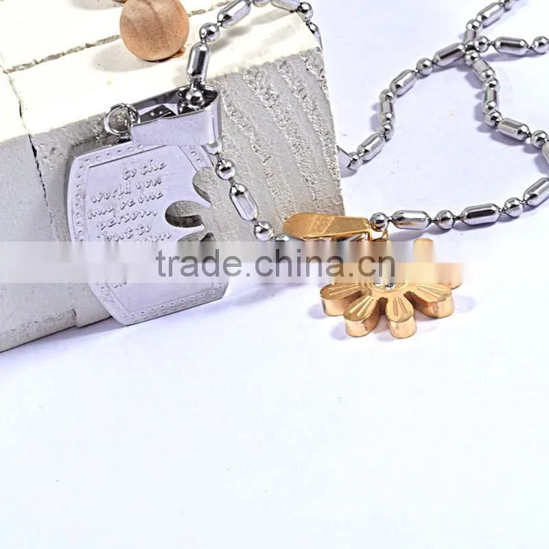 Pendants Or Charms Jewelry Type Couples Stainless Steel Pendant Flower Pendant Steel
