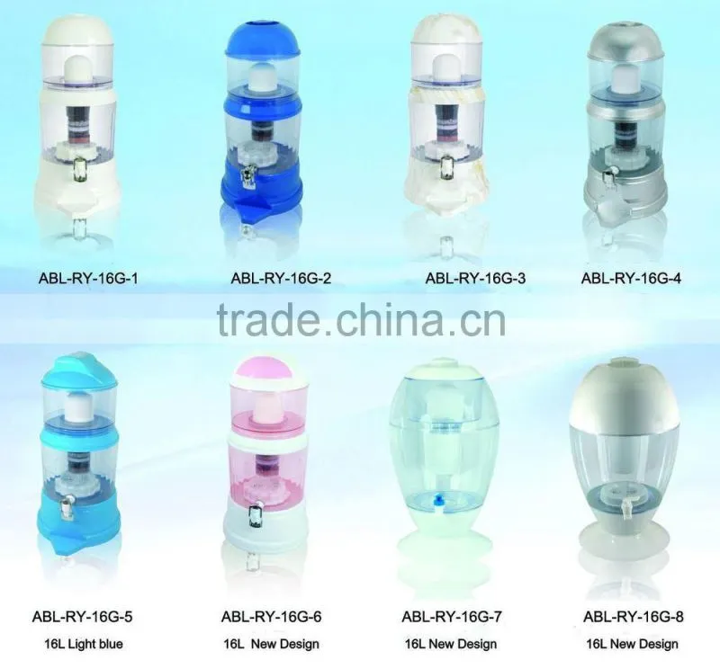 16L mineral water pot / 7 stage filter table top filter