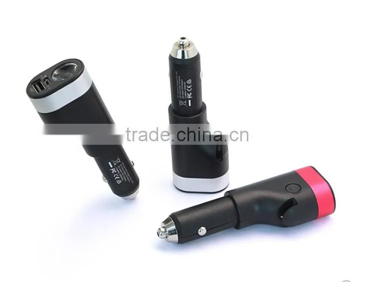 2016 Portable multi-functional safety hammer car charger torchlight car charger