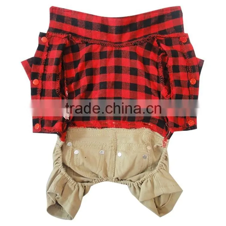 Windmills of England wool Plaid romper dog clothes