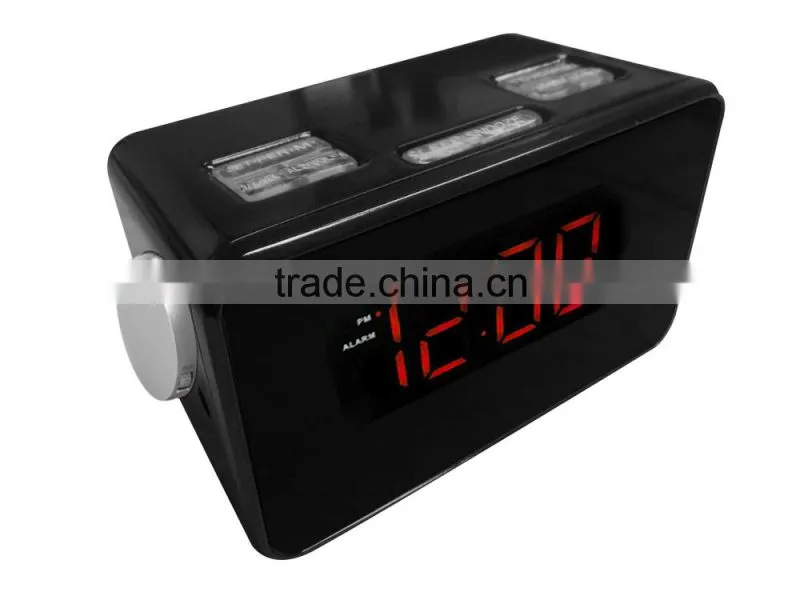 Red LED Backlight PLL Dual Alarm Projector Clock Radio