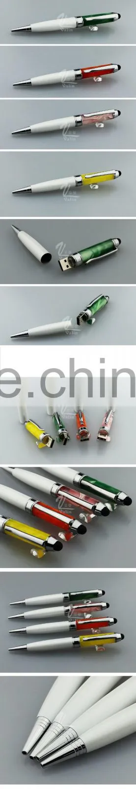 innovative design colorful acrylic metal USB ball pen