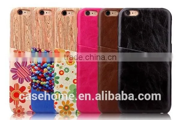 Card Holder PU Leather Back Cover Case for iphone 6 6s