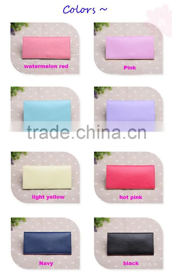 Promotion gift Bifold cheap leather wallet for young lady