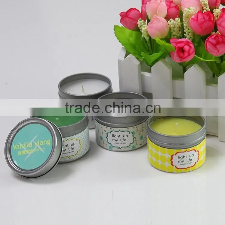Red Scented Travel Tin Candle/Aromatic metal tin candle and metal lid