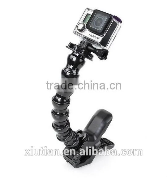 Flexible Neck Jaws Monopod Tripod Flex Clamp Mount for GoPro Hero 4 3+ 3 2 1 sj4000 Xiaomi Yi