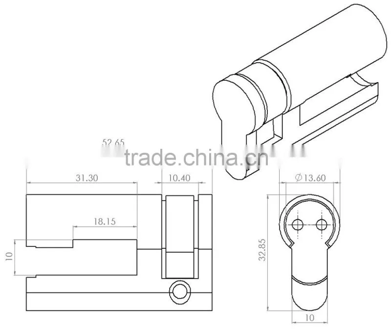 Removable Core European Half Europrofile Cylinder