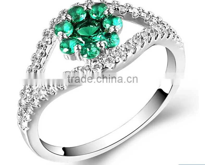 2014 fashion 18k gold plated wholesale emerald jewelry set