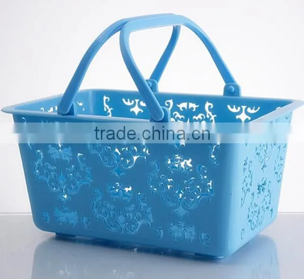 Easy handle Supermarket Plastic Shopping Basket