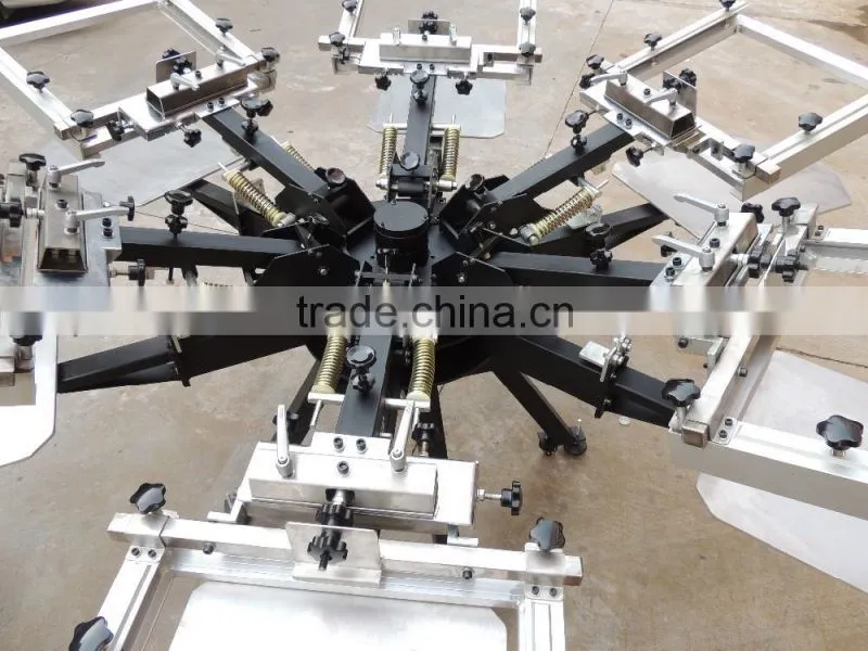 DIY New double-side Clamp 6 color 6 station manual t-shirt screen printing machine with micro adjustment