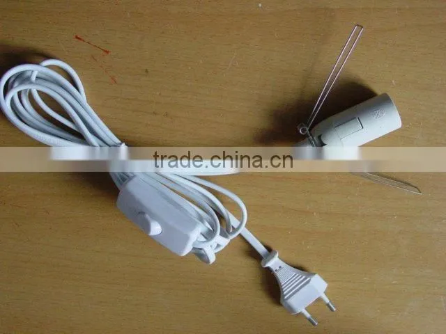 Salt lamp power cord with in-line switch and e14 lamp holder of European standard for himalayan salt lamp