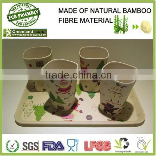 christmas bamboo fiber 300ml water cup,colorful coffer mug