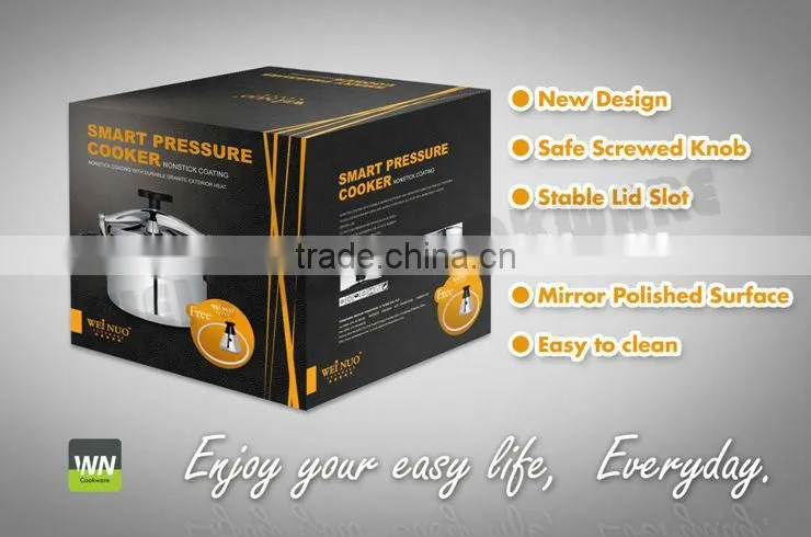 2016 hot sale aluminium pressure cooker with polishing finish outer and sanding finish inner 3L-15L