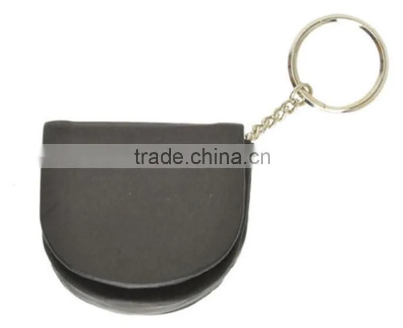 Genuine Leather Mini Coin Change Purse with Key Ring