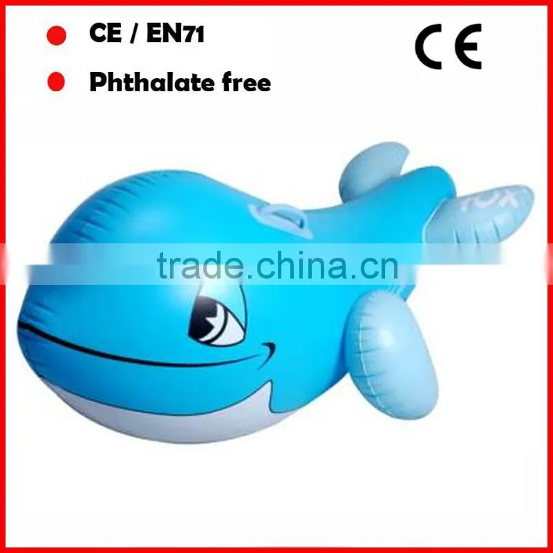Blue color PVC inflatable shark toys for kids inflatable pool floating animals