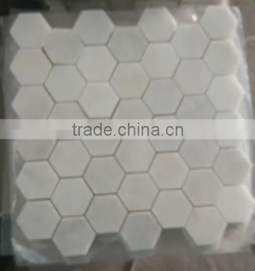 Popular Eastern White Marble Hexagon Mosaic Tiles on Sales