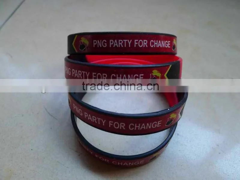 Silicone bracelet with country logo printed