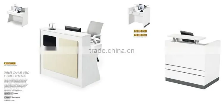 White and black MFC fitness center reception desk