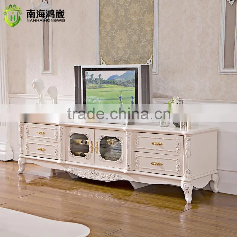 Luxury Antique European French Baroque Style Ivory White Hand Carved Wooden MDF Vanity Dressing Table Set