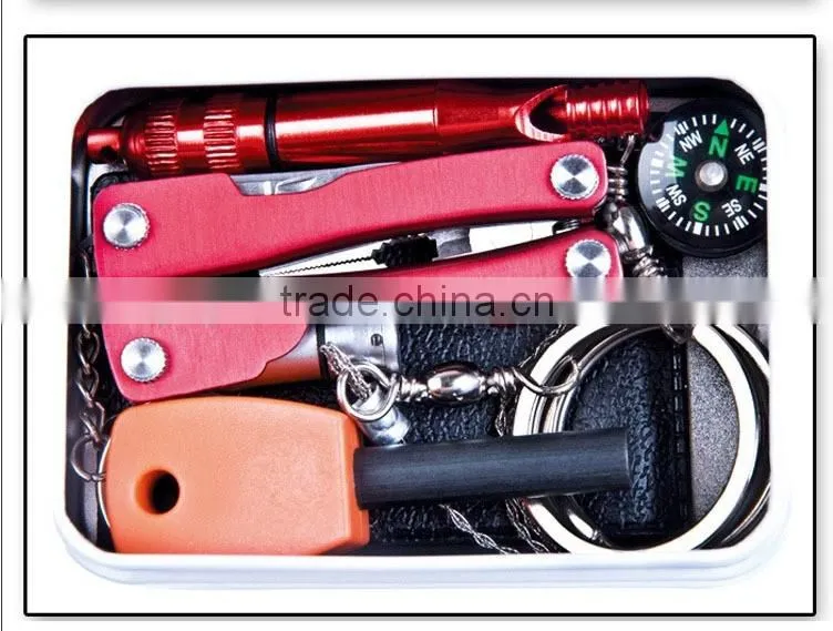 Self-Help Survival Emergency Gear Tools Box Kit Set Outdoor Sport Skiing Skating