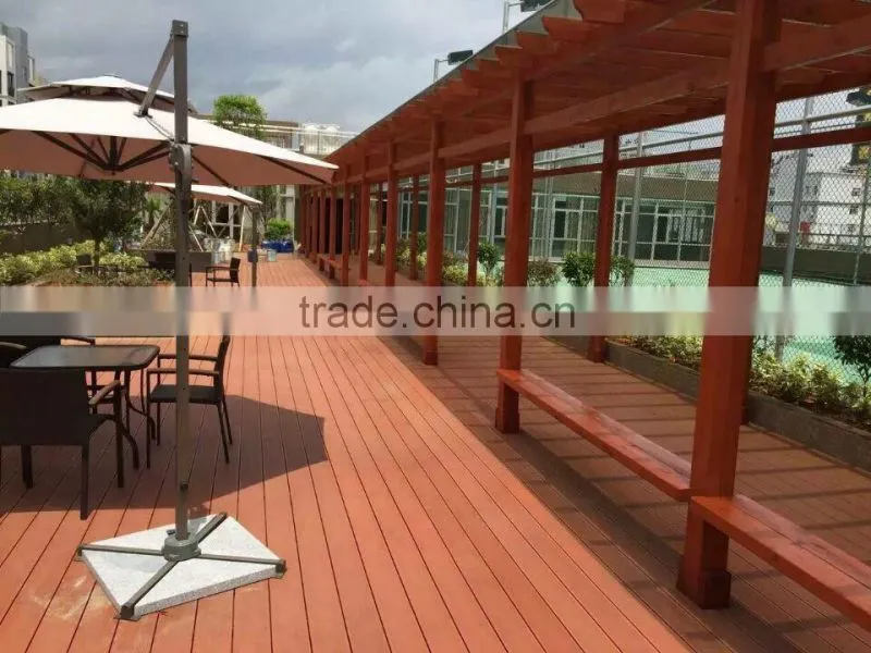 Plastic outdoor deck flooring for anti-slip wpc outdoor swimming pool flooring