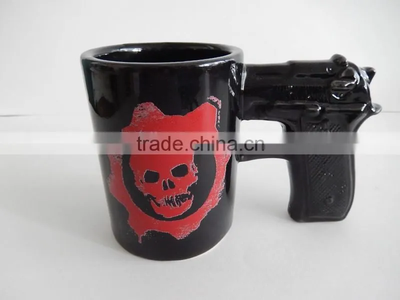Hot Sale Gun Pistol Shaped Ceramic Gift Coffee Mug Cup