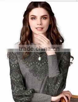 Lace stitching sweater