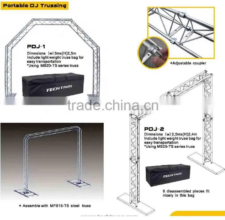 3X2.5m Portable DJ truss system/ arch truss