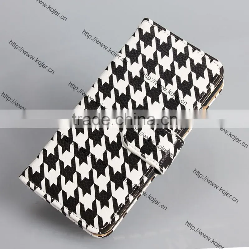 Newest Swallow gird Leather Flip Phone Cases for iphone 6