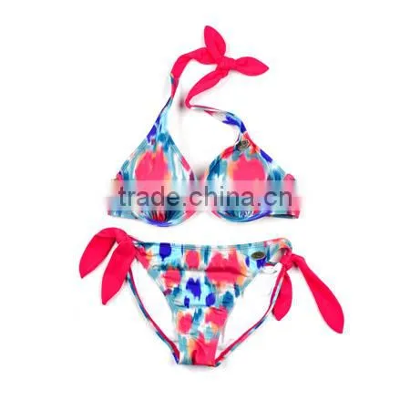 2014 new hot anti-uv 50+ high waist one piece swimming wear