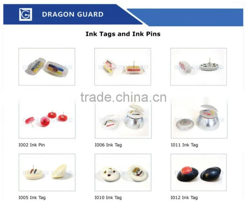 EAS garment ink tags clothes hanging ink tag for clothes