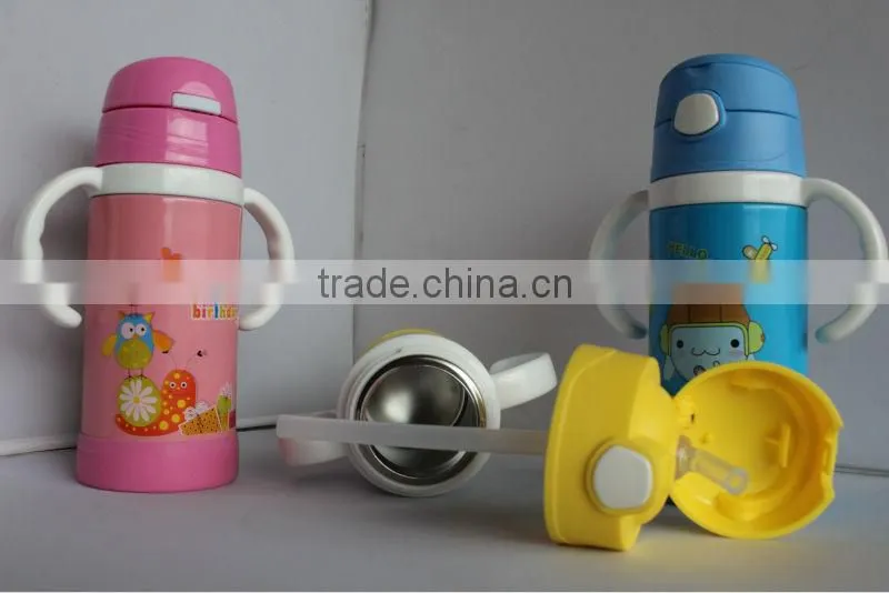 220ML 350ML tritan children bottle with straw and cartoon