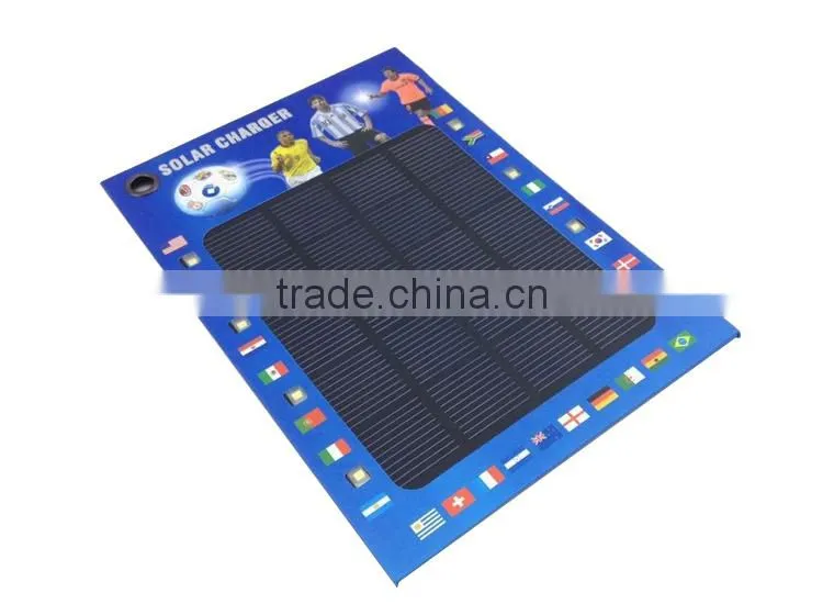 Paper solar panel charger 3W solar panel charger with 8pcs led lights