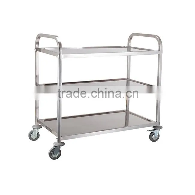 Hospital cleaning 3-Tier stainless steel dressing medical trolley