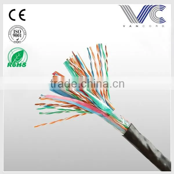 Frankever made in China best price 25pairs outdoors wooden drum UTP CAT5E lan cable