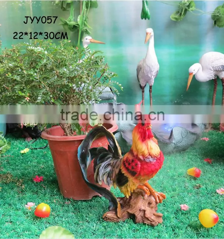 Garden decor cute wholesale polyresin rooster figurine