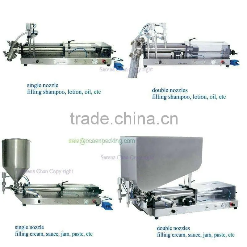 full pneumatic liuqid packing machine with 2 heads