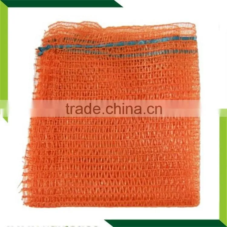 Raschel Packing Bag Fruit and Vegetable Mesh Bag , HDPE orange raschel knitted net,wholesale factory PE raschel mesh bag
