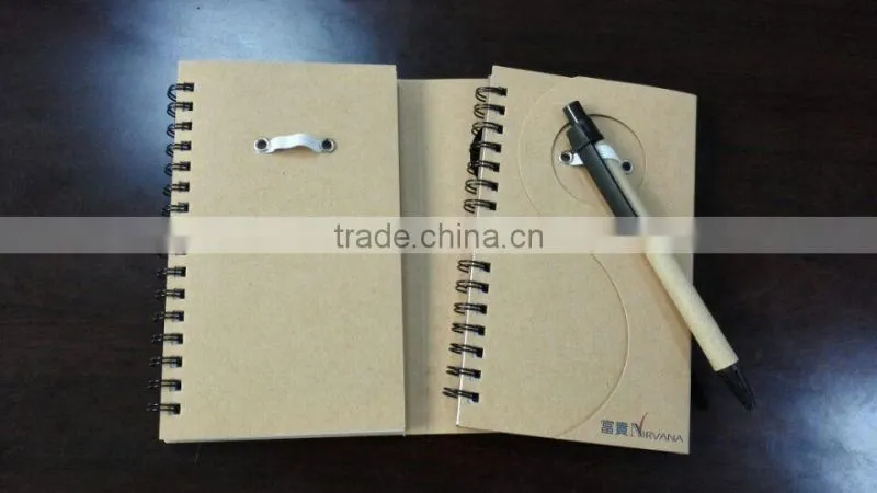 Eco friendly recycled notebook with pen