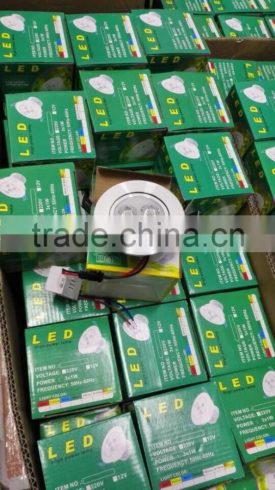 brushed silver 3-24w square led downlight