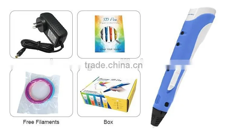 eu/uk/us/au adapter new Semi-Automatic magic 4 color 3d printer pen 3d drawing pen direcet China manufacture