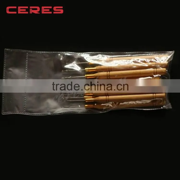 wooden latch hook needle, hair weaving needle, lace wig needle hair extensions tools