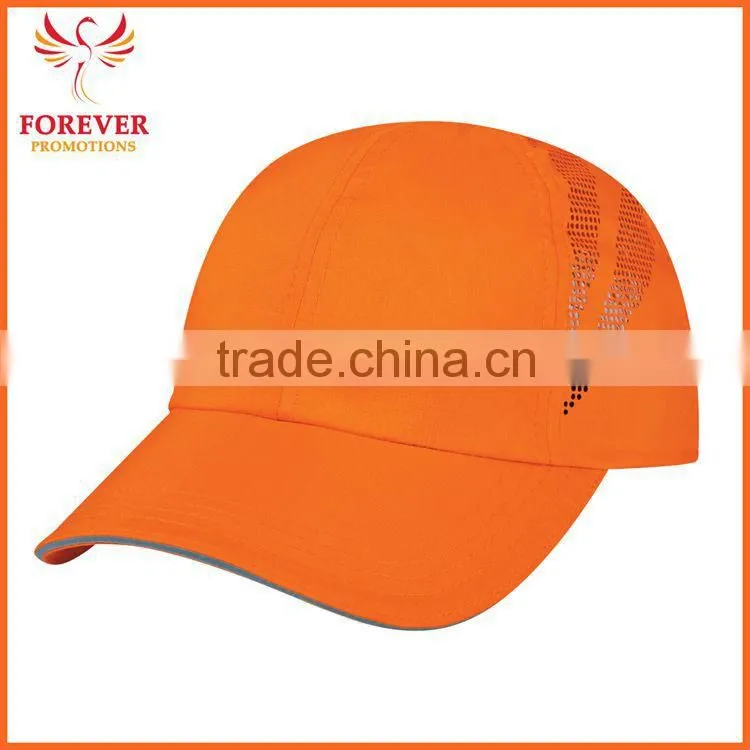 Chinese Supplier Ployester Black Baseball Cap With Reflective Sandwich Visor Hat