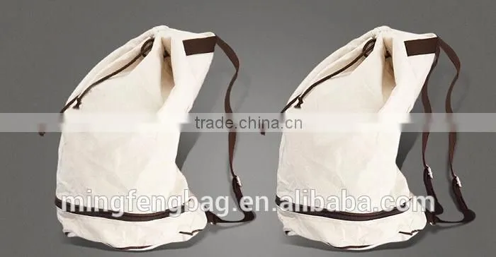 Wholesale Custom High Quality White Large Capacity Sling and Double Shoulders Cotton Canvas Yoga Bag Backpack