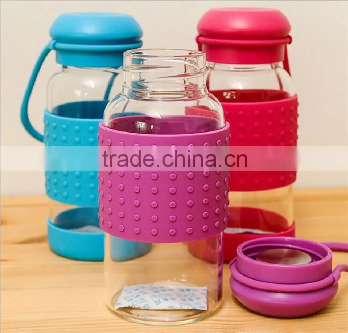 Newest Hot Water Bottle, BPA Free Glass Hot Water Bottle, Colorful Hot Water Bottle With Silicone Cap