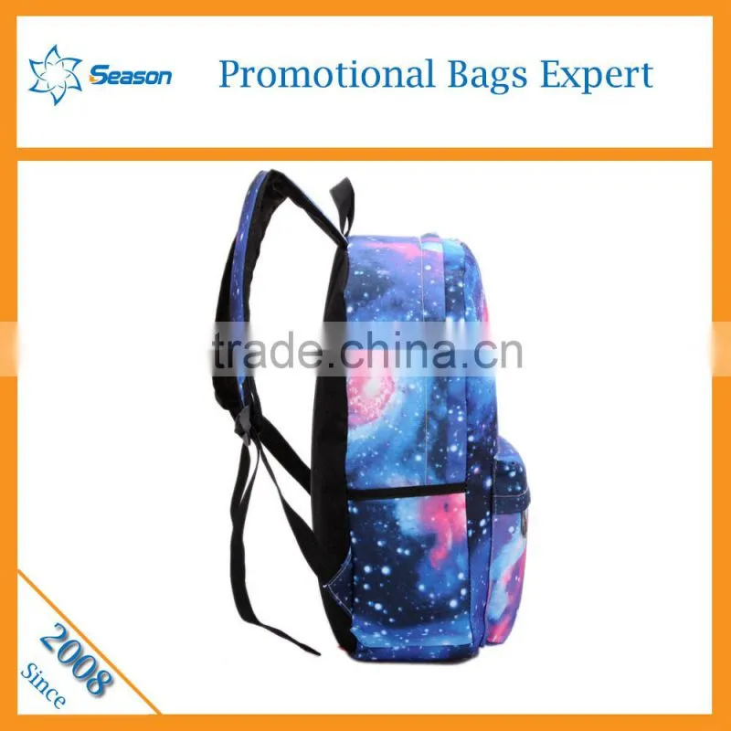 Fashion Galaxy Printed Backpack 2016 new design school bag for children