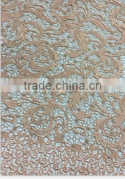 heavy lace fabric Dubai beaded embroidery designs flower lace chemical cord lace fabrics