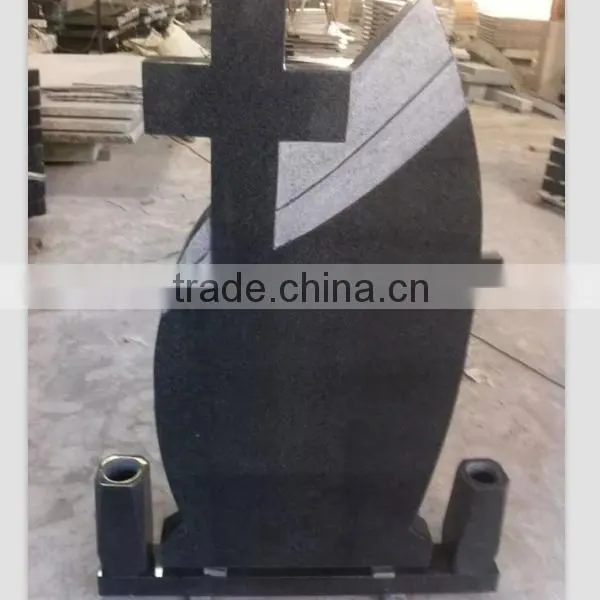 Black marble tombstone headstone