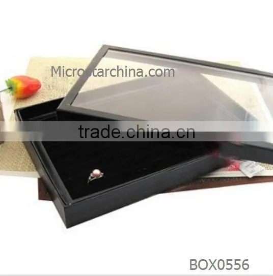2016 Hot selling black cover fancy packing jewelry box
